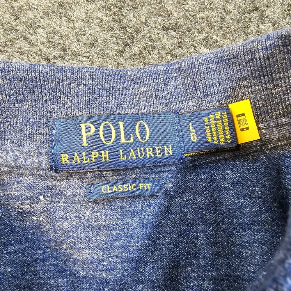 Polo Ralph Lauren Polo Shirt Mens Large Classic Fit Blue Heather Red Pony Cotton